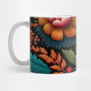 Botanical vintage Ethnic embroidery Floral design 1 Mug